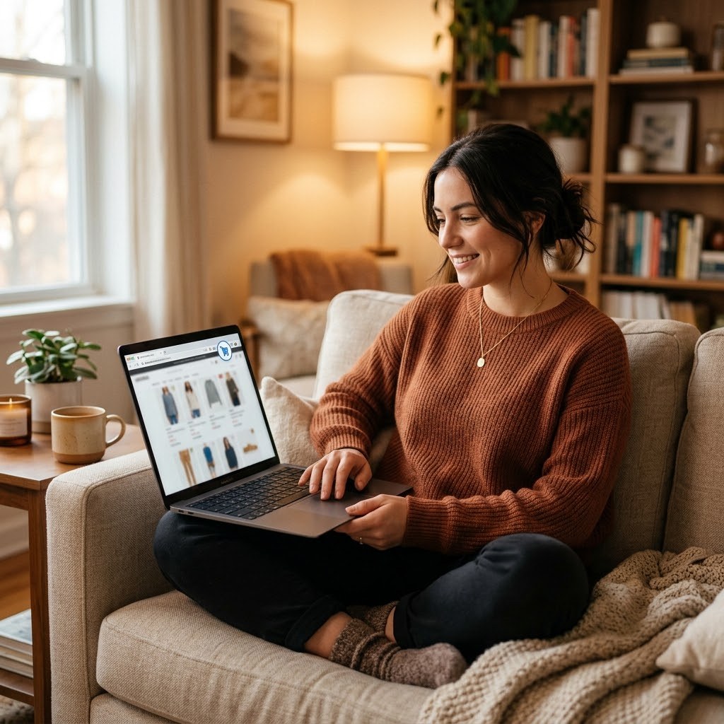 Shopping online with a cashback browser extension active